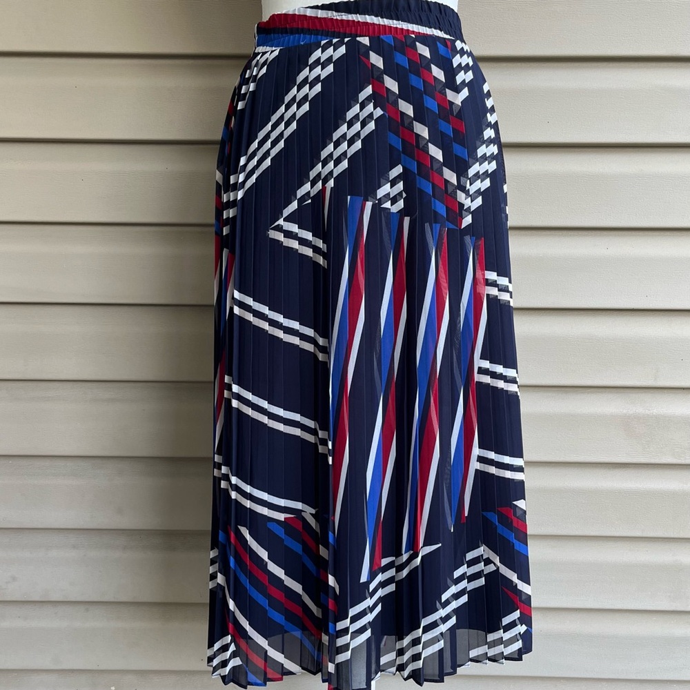 •Roz & Ali• Pleated Red White Blue Pull-On Skirt - Size 2X